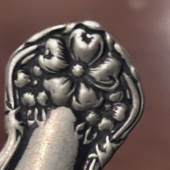 Vintage Wn. Roger’s & Son “Arbutus” pattern silver plate sugar spoon - preloved - Picture 7 of 9